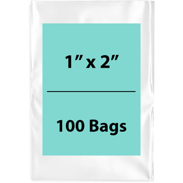 Clear Poly Bags 2 Mil Size: 1 inch (width) X 2 inch (Height) Pack of 100 Bags